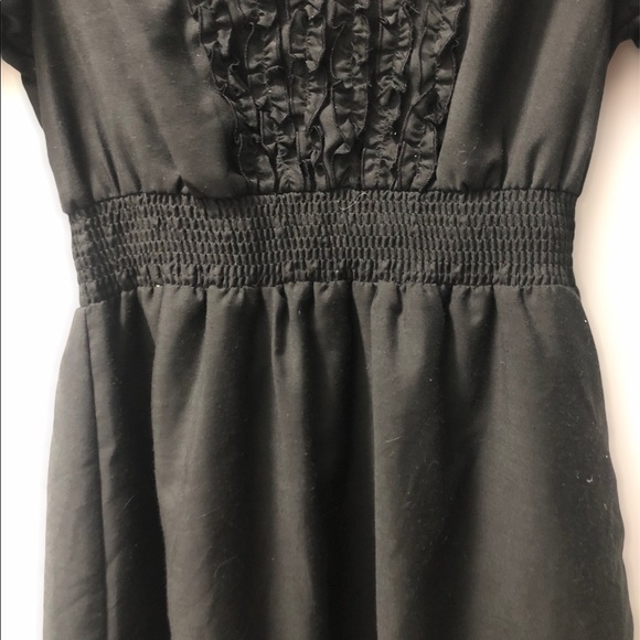 (190) Gothic Victorian Black Puff Sleeve Dress - Picture 9 of 11